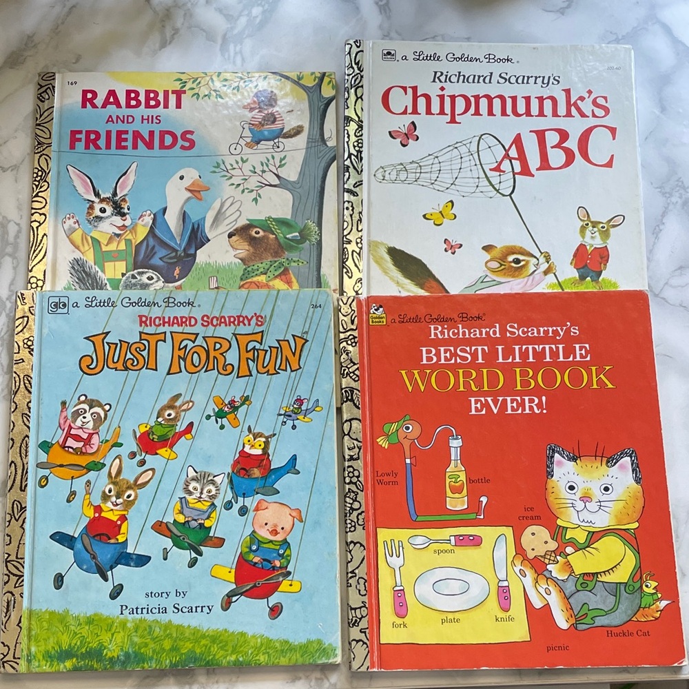 Vintage Richard Scarry Golden book LOT